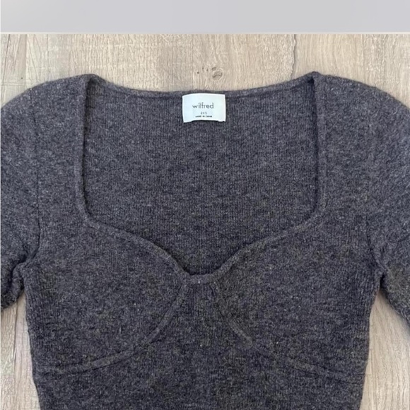 Aritzia Dark Gray Long Sleeve Crop Top - Picture 3 of 5